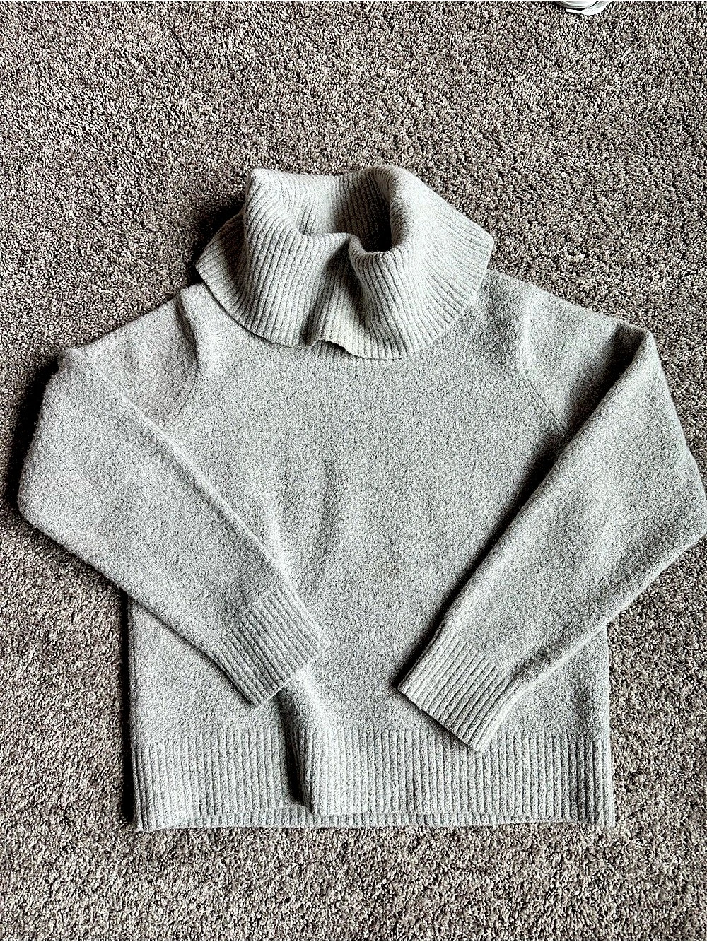 COZY Silver Metallic Shimmer Turtleneck Sweater Holiday Jeanne Pierre Women’s XL